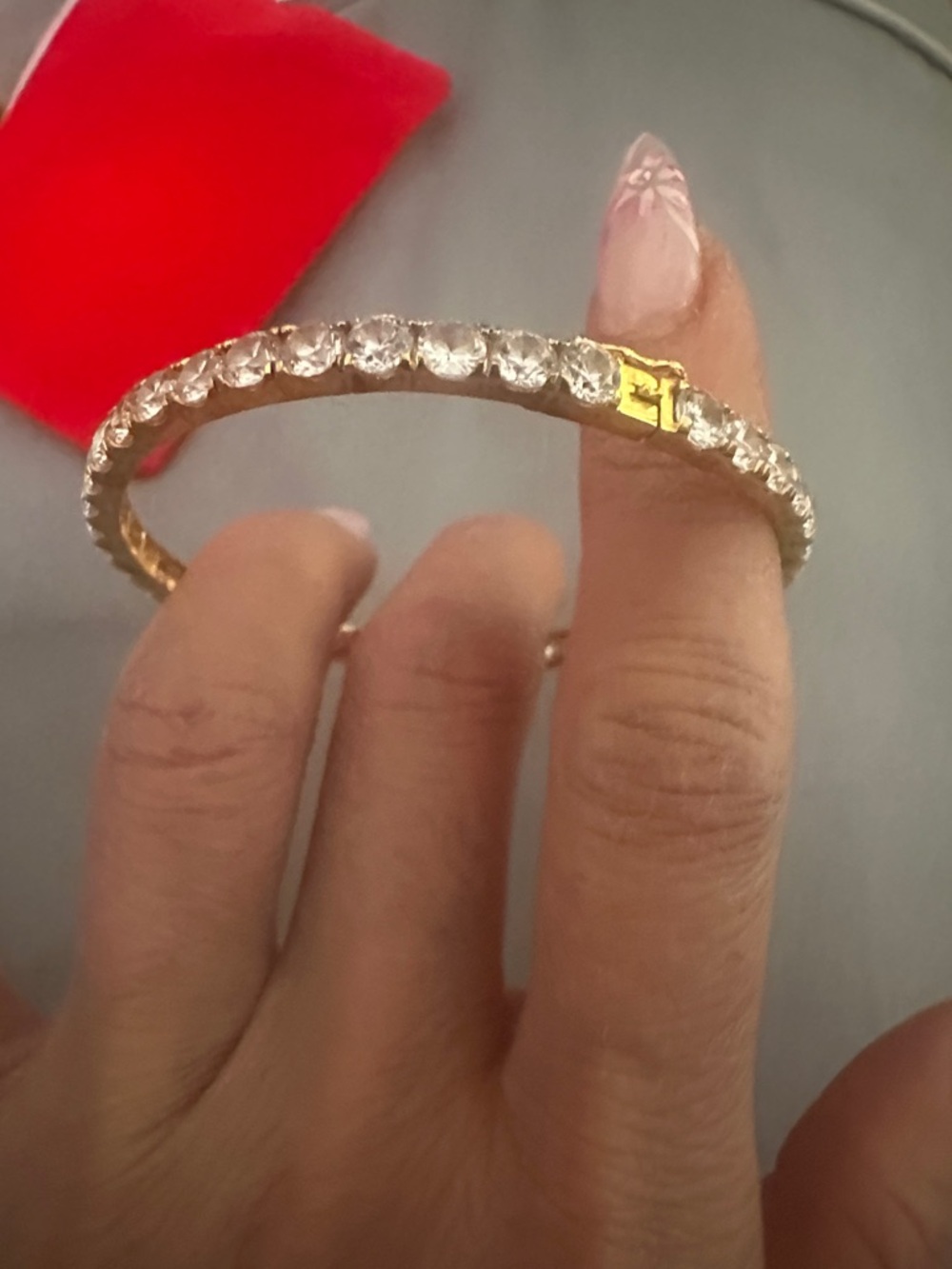 Gold Crystal-Accent Bangle Bracelet - Women Jewelry - Picture 6 of 6